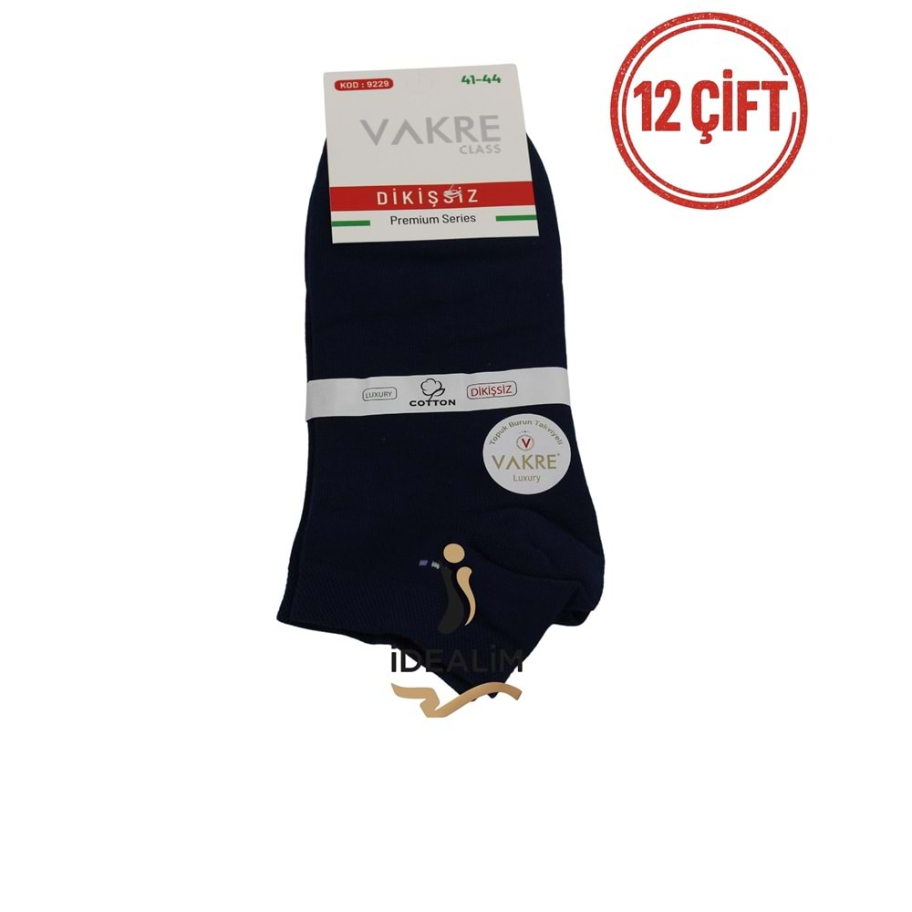 VAKRE 12Lİ ERKEK PATİK-DİKİŞSİZ (Penye)