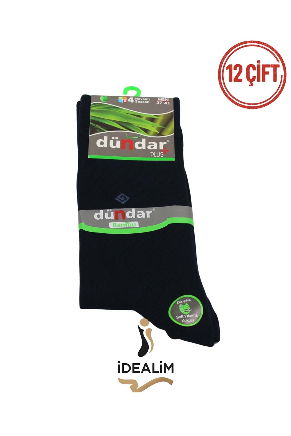 DÜNDAR PLUS 12Lİ GARSON BAMBU 4 MEVSİM ÇORAP - BAMBU - 4780-LACİVERT-36-40