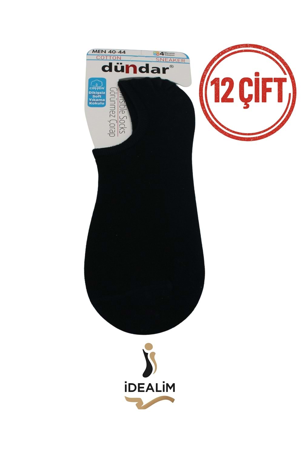 DÜNDAR PLUS 12Lİ ERKEK COTTON SNEAKER - COTTON - 5558-LACİVERT-40-44