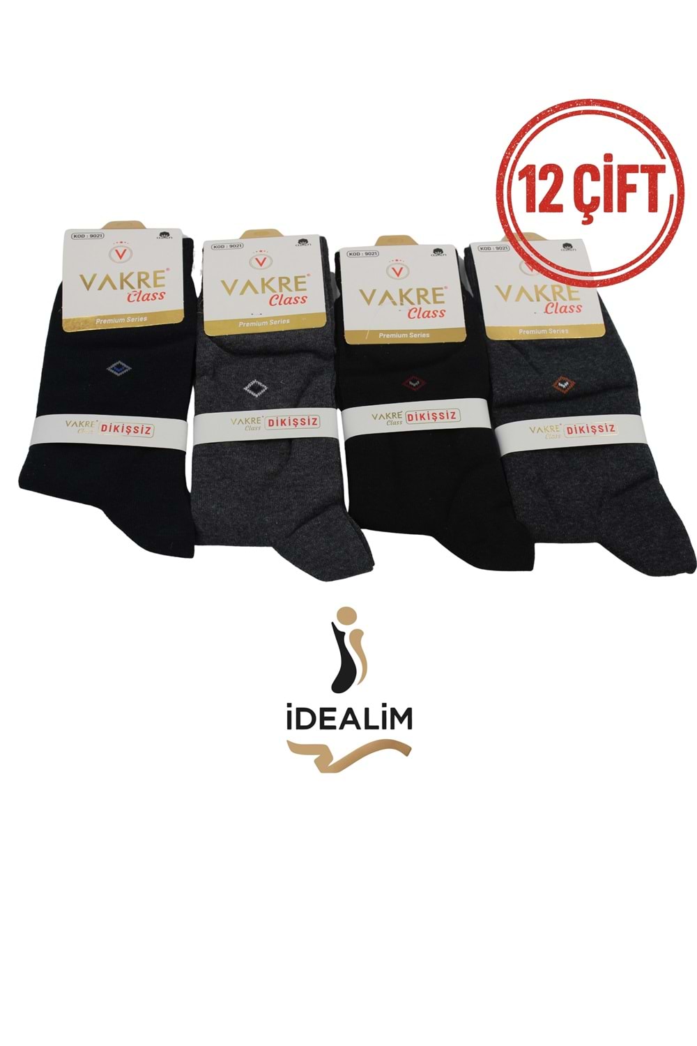 VAKRE 12Lİ ERKEK DİKİŞSİZ SOKET ÇORAP