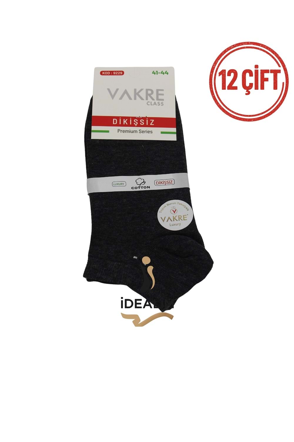 VAKRE 12Lİ ERKEK PATİK-DİKİŞSİZ (Penye)