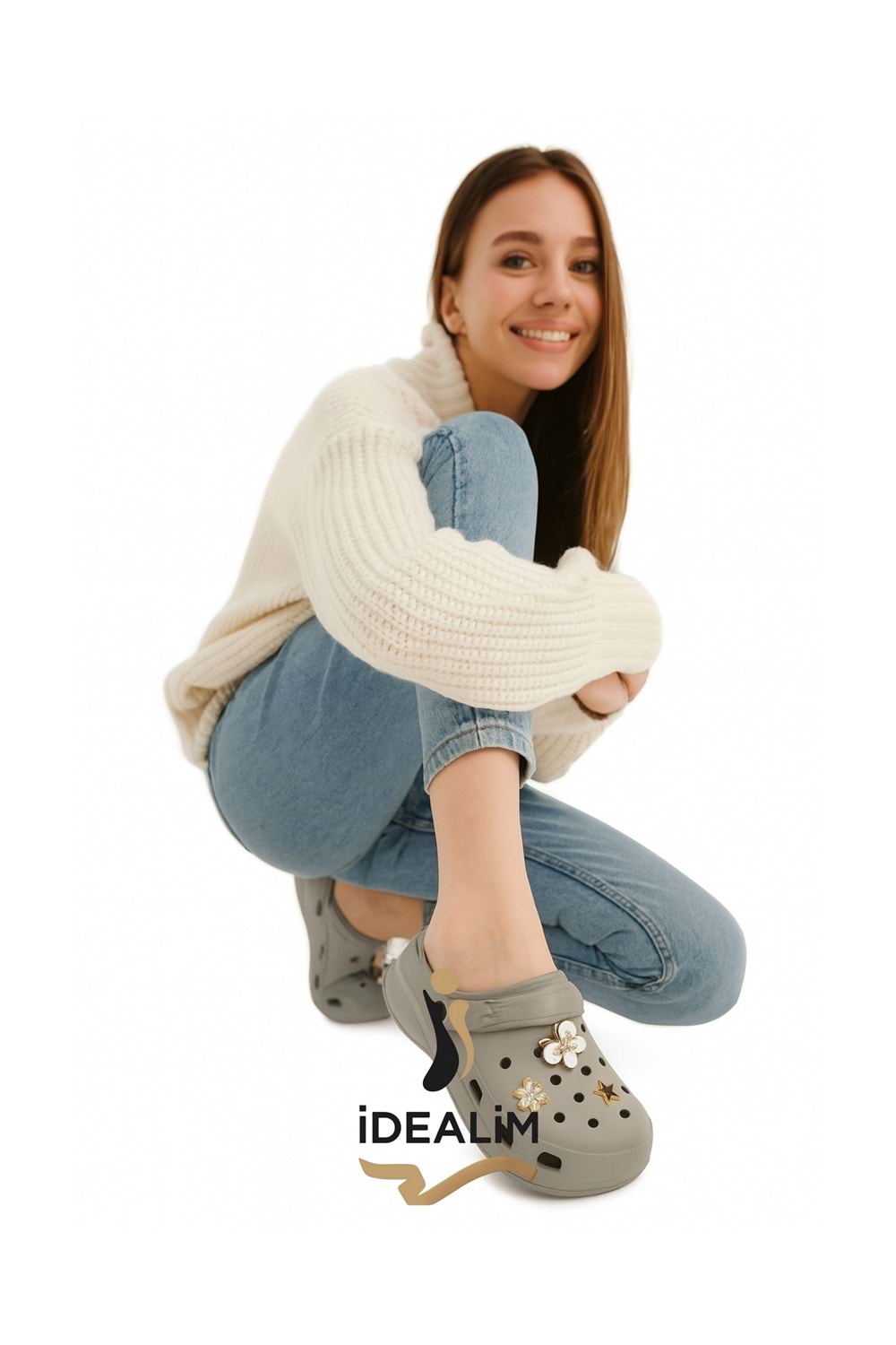 İDEALİM Rahat Tabanlı Yüksek Ölçekli Hastane Aşçı Hemşire Doktor Terliği - 225 TAŞLI - VİZON - 40