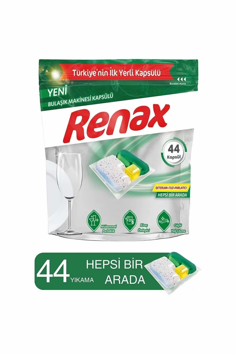 RENAX 44LÜ BULAŞIK MAKİNASI TABLETİ
