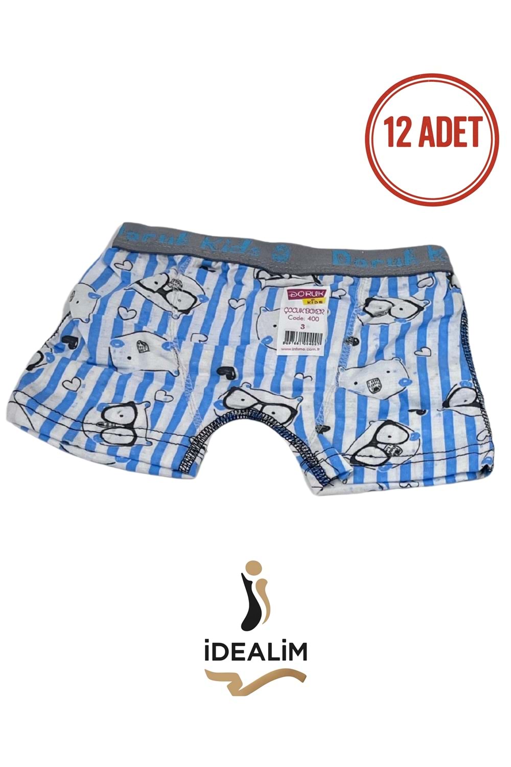 DORUK ERK ÇOCUK 12Lİ BASKILI BOXER - ASORTİ - 2