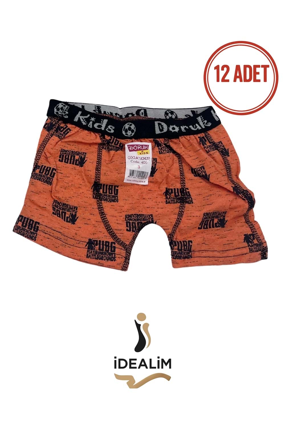 DORUK ERK ÇOCUK 12Lİ BASKILI BOXER - ASORTİ - 2