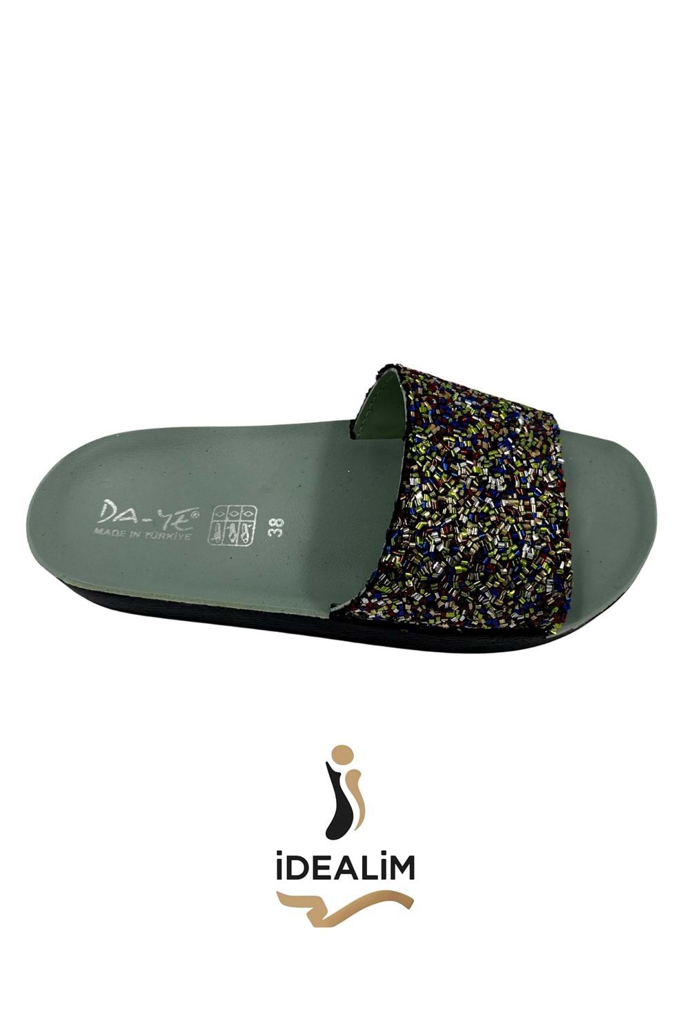 Bayan Taşlı Terlik - DAYE - BAYAN TAŞLI - RENKLİ - 36