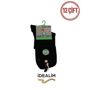 DÜNDAR 12Lİ UNISEX BAMBU KONÇ DİYABETİK - DÜNDAR - BAMBU-DİYABET - SİYAH - 36-40