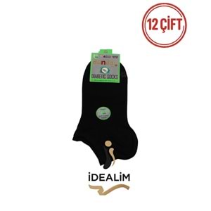 DÜNDAR 12Lİ UNISEX BAMBU DİYABETİK PATİK ÇORAP - DÜNDAR - BAMBU-DİYABET - SİYAH - 36-40