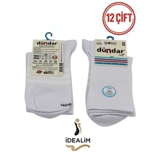 DÜNDAR PLUS 12Lİ COTTON UNISEX SPORTS ÇORAP - DÜNDAR - COTTON - BEYAZ - 36-40