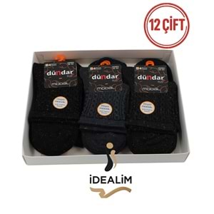 DÜNDAR PLUS 12Lİ KADIN MODAL SOKET ÇORAP - DÜNDAR - MODAL-5725-35-SİMLİ - ASORTİ - 36-40