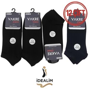 VAKRE 12Lİ ERKEK PENYE PATİK - PENYE PATİK - SİYAH - 40-44