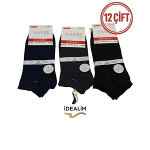 VAKRE 12Lİ ERKEK PATİK-DİKİŞSİZ (Penye)