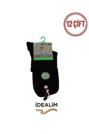 DÜNDAR 12Lİ UNISEX BAMBU KONÇ DİYABETİK - DÜNDAR - BAMBU-DİYABET - SİYAH - 36-40