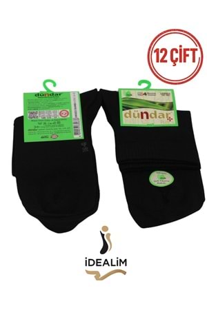 DÜNDAR PLUS 12Lİ BAMBU KONÇ PATİK ÇORAP - BAMBU - SİYAH - 36-40