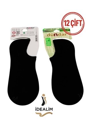 DÜNDAR PLUS 12Lİ UNİSEX SNEAKERS ÇORAP - DÜNDAR - BAMBU - SİYAH - 36-40