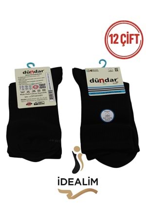 DÜNDAR 12Lİ ERKEK COTTON SPORTS ÇORAP - COTTON - SİYAH - 40-44