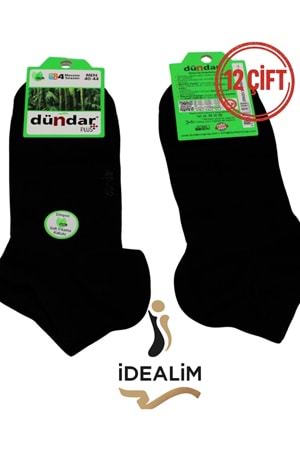 DÜNDAR PLUS 12Lİ ERKEK BAMBU PATİK ÇORAP - DÜNDAR - BAMBU - SİYAH - 40-44