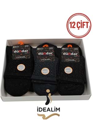 DÜNDAR PLUS 12Lİ KADIN MODAL SOKET ÇORAP - DÜNDAR - MODAL-5725-35-SİMLİ - ASORTİ - 36-40