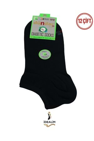 DÜNDAR PLUS 12Lİ ERKEK BAMBU PATİK (DİYABETİK) ÇORAP - BAMBU - SİYAH - 40-44