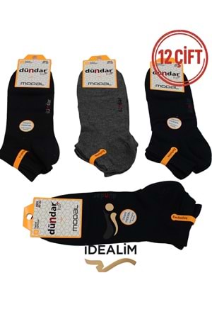 DÜNDAR PLUS 12Lİ ERKEK MODAL PATİK ÇORAP - MODAL - ASORTİ - 40-44