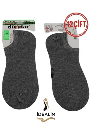 DÜNDAR PLUS 12Lİ ERKEK SNEAKERS ÇORAP - BAMBU - 6883-GRİ-40-44