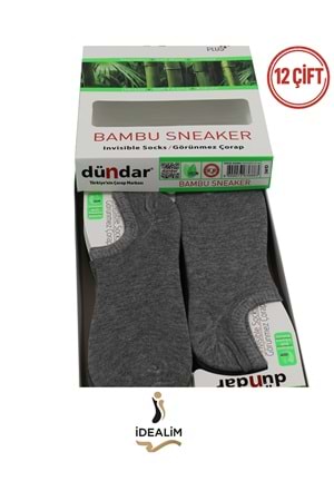 DÜNDAR PLUS 12Lİ ERKEK SNEAKERS ÇORAP - BAMBU - 6883-GRİ-40-44