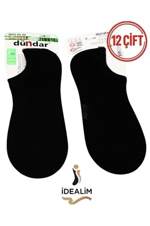 DÜNDAR PLUS 12Lİ ERKEK SNEAKERS ÇORAP - BAMBU - 6883-SİYAH-40-44