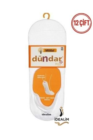 DÜNDAR PLUS 12Lİ KADIN MODAL BABET - MODAL - BEYAZ - 36-40