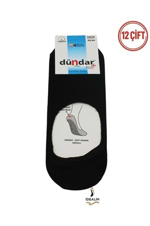 DÜNDAR PLUS 12Lİ ERKEK COTTON BABET ÇORAP - 8207-SİYAH-40-44