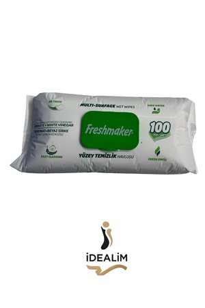 FREESMAKER 100LÜ YÜZEY TEMİZLEME MENDİLİ KARBONAT+BEYAZ SİRKE