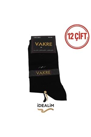 VAKRE 12Lİ ERKEK SOKET ÇORAP - COTTON-1 DESEN - ASORTİ - 40-44