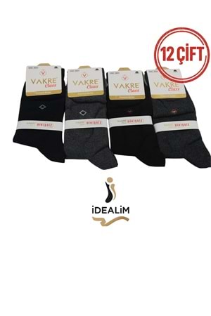 VAKRE 12Lİ ERKEK DİKİŞSİZ SOKET ÇORAP