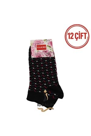 VAKRE 12Lİ ERKEK PATİK ÇORAP - E-P-NOKTA DESEN PTK - ASORTİ - 40-44