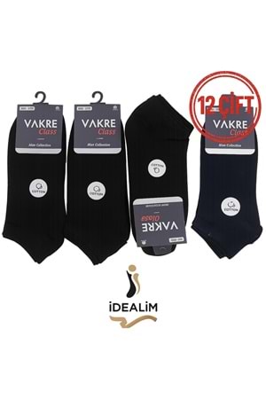 VAKRE 12Lİ ERKEK PENYE PATİK - PENYE PATİK - SİYAH - 40-44