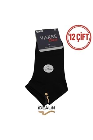 VAKRE 12Lİ ERKEK PENYE PATİK - PENYE PATİK - SİYAH - 40-44