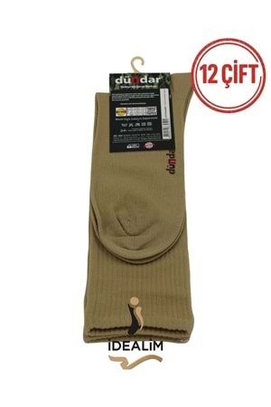 DÜNDAR PLUS 12Lİ 4 MEVSİM ASKER ÇORAP - 9501-Y.HAKİ-40-44