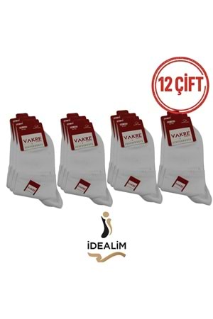 VAKRE 12Lİ ERKEK KOLEJ-UZUN KONÇ - KOLEJ-E-UZUN - BEYAZ - 40-44