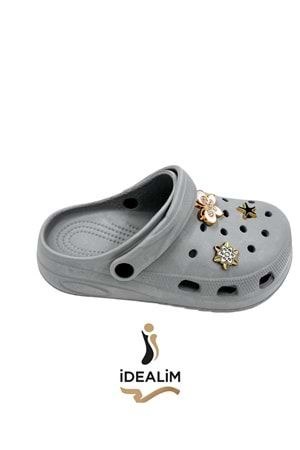 İDEALİM Rahat Tabanlı Yüksek Ölçekli Hastane Aşçı Hemşire Doktor Terliği - 225 TAŞLI - KOYU GRİ - 37