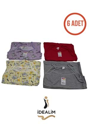 DORUK KIZ ÇOCUK 6LI EMP İP ASKILI ATLET - KIZ İP ASKILI - ASORTİ - 2