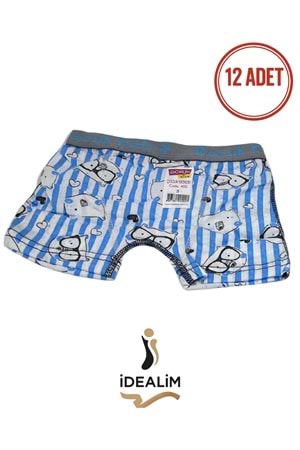 DORUK ERK ÇOCUK 12Lİ BASKILI BOXER - ASORTİ - 2