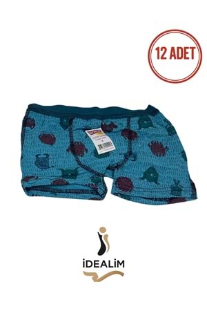 DORUK ERK ÇOCUK 12Lİ BASKILI BOXER - ASORTİ - 2