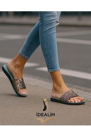 Bayan Taşlı Terlik - DAYE - BAYAN TAŞLI - RENKLİ - 40