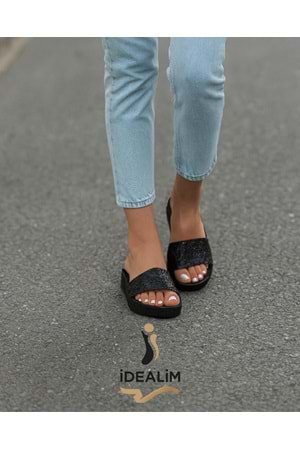 Bayan Taşlı Terlik - DAYE - BAYAN TAŞLI - SİYAH - 40