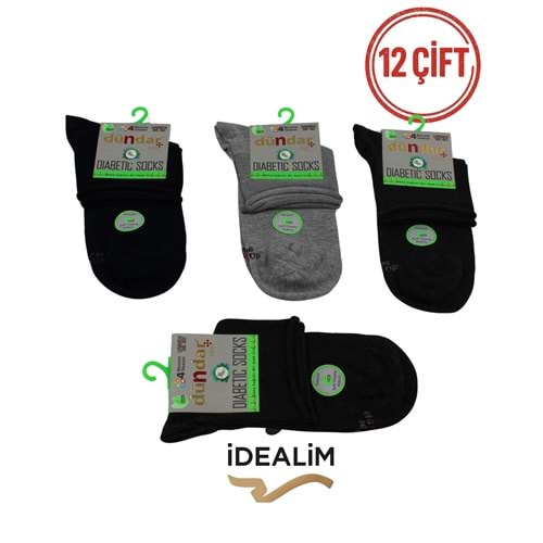DÜNDAR 12Lİ UNISEX BAMBU KONÇ DİYABETİK - DÜNDAR - BAMBU-DİYABET - K.ASORTİ - 36-40