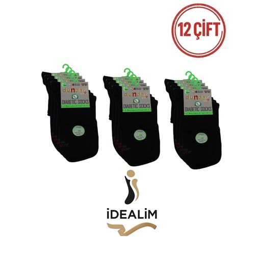 DÜNDAR 12Lİ UNISEX BAMBU KONÇ DİYABETİK - DÜNDAR - BAMBU-DİYABET - SİYAH - 36-40