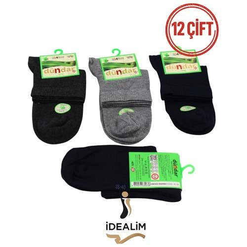 DÜNDAR PLUS 12Lİ BAMBU KONÇ PATİK ÇORAP - BAMBU - ASORTİ - 36-40