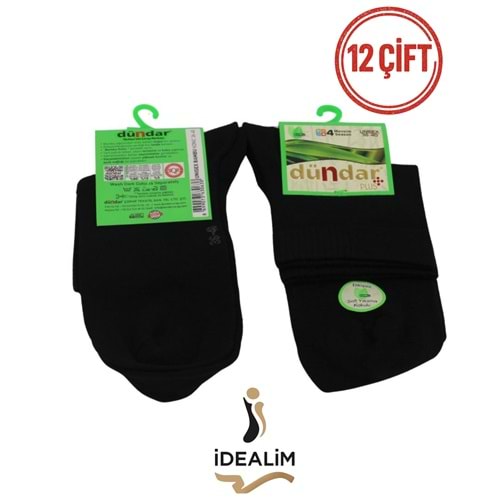 DÜNDAR PLUS 12Lİ BAMBU KONÇ PATİK ÇORAP - BAMBU - SİYAH - 36-40