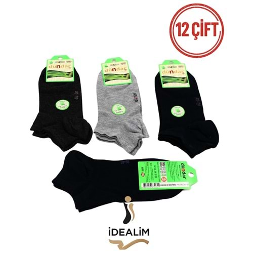 DÜNDAR PLUS 12Lİ UNISEX BAMBU PATİK ÇORAP - BAMBU - ASORTİ - 36-40