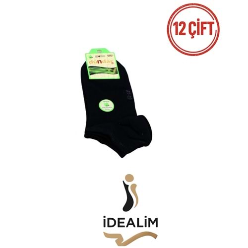 DÜNDAR PLUS 12Lİ UNISEX BAMBU PATİK ÇORAP - BAMBU - SİYAH - 36-40