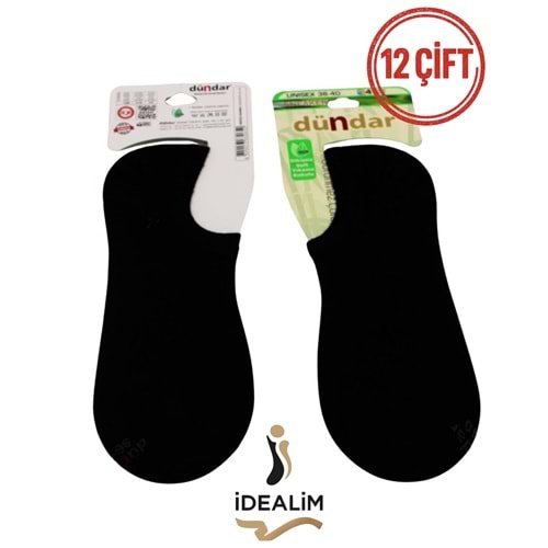 DÜNDAR PLUS 12Lİ UNİSEX SNEAKERS ÇORAP - DÜNDAR - BAMBU - SİYAH - 36-40